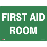 SAFETY SIGNAGE - EMERGENCY First Aid Room 450mmx600mm Polypropylene