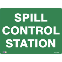 SAFETY SIGNAGE - EMERGENCY Spill Control Station 450mmx600mm Polypropylene