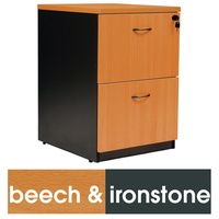 LOGAN FILING CABINET 2 DRAWER Beech & Ironstone