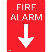 SAFETY SIGNAGE - FIRE Fire Alarm W/ Arrow 450mmx600mm Polypropylene