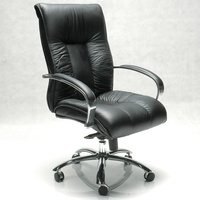 BIG BOY DIRECTORS CHAIR Med Back, Arms Leather Black
