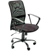 SYLEX STAT EXECUTIVE CHAIR Med Back W/Arms Mesh Black