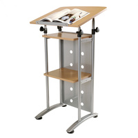 QUORUM LECTERN Beech and Powder Coated Silver