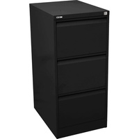 GO 3 DRAWER FILING CABINET H1016mm x W460mm x D620mm Black Ripple