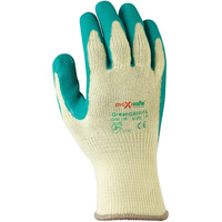 MAXISAFE GRIPPA GLOVE Knitted poly cotton, Small Green latex palm