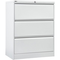GO LATERAL FILING CABINET 3 DR White Satin H1016xW900xD470mm Furnx