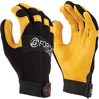MAXISAFE MECHANICS GLOVES G-Force Mechanics Glove Leather, Large
