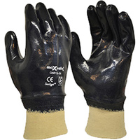 MAXISAFE SYNTHETIC COAT GLOVES Blue Knight Nitrile Glove Fully Coated, Medium
