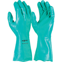 MAXISAFE CHEM RESISTANT GLOVES Green Nitrile Chemical Glove 33cm, 2XL