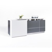 CALVIN RECEPTION COUNTER W 2500 x D 950 x H 1150mm Metallic Grey/Matte White