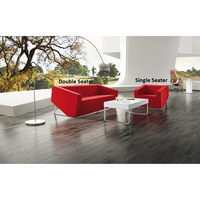 CUBE LOUNGE W 1430 x H 880 x D 720mm Red Leather