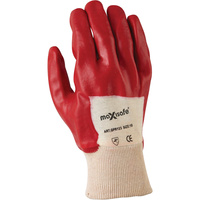 MAXISAFE PVC GLOVE Red, Knitted Wrist