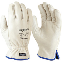 MAXISAFE LEATHER COTTON GLOVES Antarctic Extreme Glove Insulated Thinsulate Rigger, S