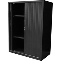 RAPIDLINE GO TAMBOUR CUPBOARD 2 SHELVES 1200 W x 1200mm H x 473mm D Black