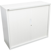 GO TAMBOUR DOOR CUPBOARD White Satin H1200xW1200xD470mm Shelves not Included