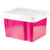 ITALPLAST STORAGE BOX Filing 32 Litre Watermelon Base Clear Lid