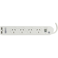 ITALPLAST POWERBOARD 4 OUTLET Surge & 2 x USB chargers