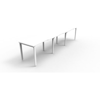 RAPID INFINITY WORKSTATION 1 SIDED 3 PERSON SCALLOP 5400Wx 700Dx730mmH NW Profile Leg
