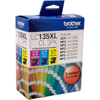 BROTHER INK CARTRIDGE LC-135XLCL3PK High Yield Colour