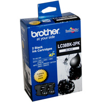 BROTHER INK CARTRIDGE LC-38BK2PK Twin Pack Black