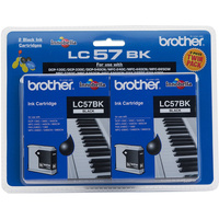 BROTHER INK CARTRIDGE LC-57BK2PK Twin Pack Black
