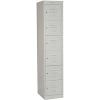 STEELCO PERSONNEL LOCKER 6 Door Silver Grey H1830XW380mm