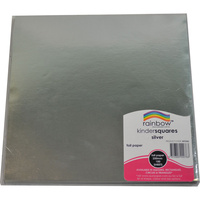 KINDER SQUARES 85GSM 250mm Foil Silver 100 Sheets Pack