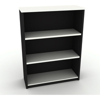 OM BOOKCASE W900 x D320 x H1200mm White Charcoal