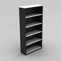 OM BOOKCASE W900 x D320 x H1800mm White Charcoal