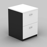 OM FILING CABINET 2 DRAWER W468 x D510 x H720mm White Charcoal