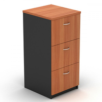 OM FILING CABINET 3 DRAWER W468 x D510 x H990mm Cherry Charcoal