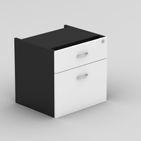 OM FIXED DRAWER PEDESTAL W464 x D400 x H450mm 1 Drawer  1 File White Charcoal