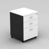 OM MOBILE PEDESTAL 1 Filing 2 Stationery Drawers White Charcoal