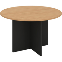 OM ROUND MEETING TABLE D1200 x H720mm Beech Charcoal