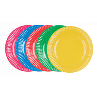 ZART PAPER PLATES ASSORTED Bright Colours 18cm Pack of 50