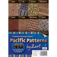 ZART PACIFIC PRINTED PAPER Eight Designs Pack of 40