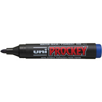 UNI PROCKEY PERMANENT MARKER Bullet Tip Blue Box of 12