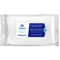 Dynatise Hand Sanitiser Wipes Pack of 50 Sheets