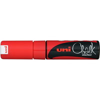 UNI CHALK MARKER 8.0mm Chisel Tip Red