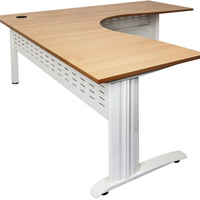 RAPID SPAN CORNER WORKSTATION W1800xW1800xD700xH730 Beech Top White Frame