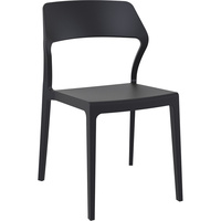 Snow Stackable Chair Black without Arms