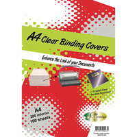GOLD SOVEREIGN HEAVY DUTY Binding Covers 200 micron A4 Clear Pack of 100