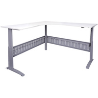 ELECTRIC SIT STAND CORNER DESK 1800W x 700D X 1205mmH NW with Silver Frame