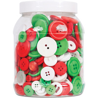 ZART BUTTONS BRIGHT CHRISTMAS Colours Pack of 600g