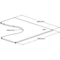 RAPID SCREEN CORNER TOPS W1800 x W1800 x D700mm Beech