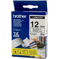 BROTHER TZE-231 P-TOUCH TAPE 12MMx8M Black on White Tape