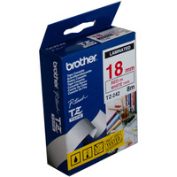 BROTHER TZE-242 P-TOUCH TAPE 18mmx8m Red On White