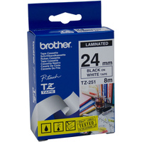 BROTHER P-TOUCH TAPE TZE-251 24MMx8M Black On White