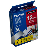 BROTHER TZE-435 P-TOUCH TAPE Ptouch 12mmx8m White On Red