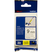 BROTHER TZE-FX221 P-TOUCH TAPE 9mmx8m Black On White Flexible